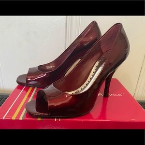 BCBG Open Toe Red Heels